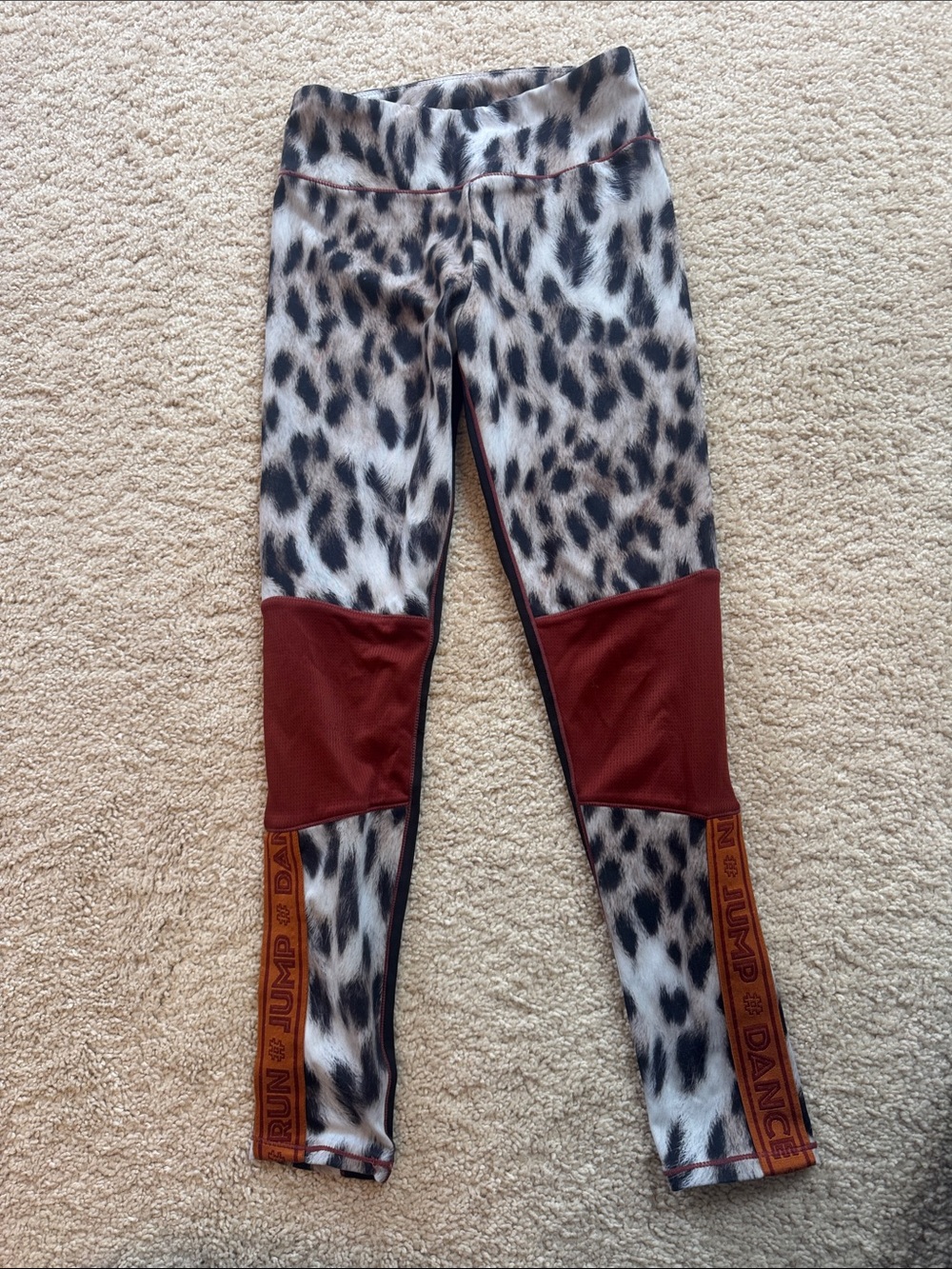 Molo Leopard Print Leggings with Rust Panels